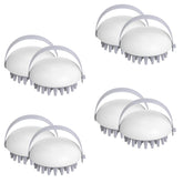 Kuber Industries Hair Massager Brush | Soft Silicone Bristles | Shampoo Brush for Hair Washing | Scalp Massager | Massager Brush For Dandruff | 8 Piece | Pack of 4 | XJWTEU | White